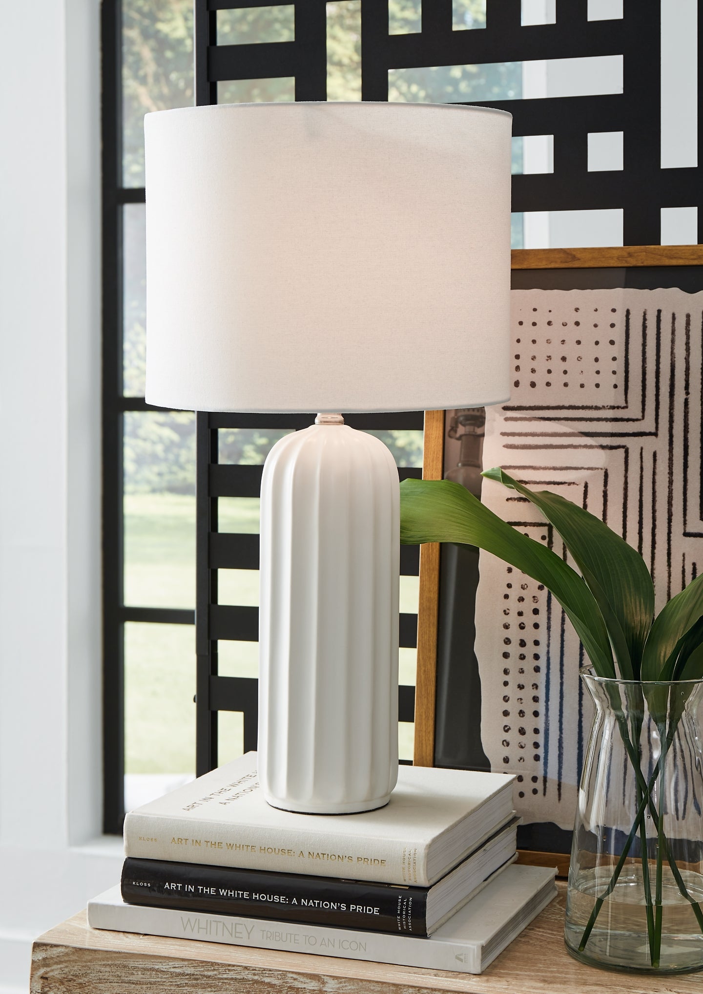 Scallop concrete on sale table lamp