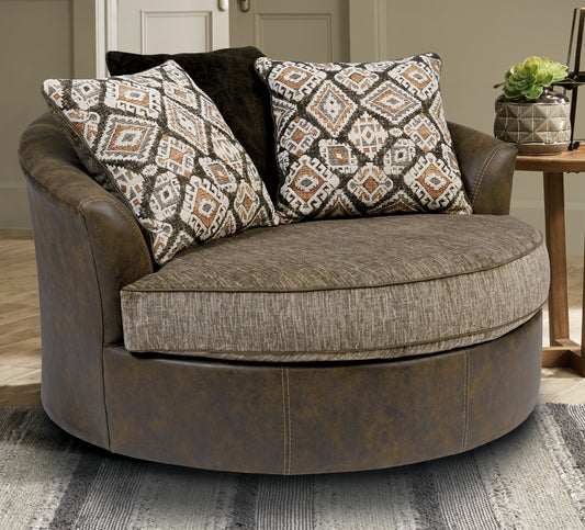 Abalone Oversized Swivel Accent Chair