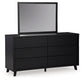 Danziar King Panel Bed with Mirrored Dresser and Nightstand