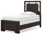 Covetown Twin Panel Bed with Mirrored Dresser and Nightstand