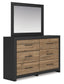 Vertani Twin Panel Bed with Mirrored Dresser and 2 Nightstands