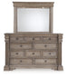 Blairhurst California King Panel Bed with Mirrored Dresser