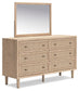 Cielden King Panel Headboard with Mirrored Dresser and 2 Nightstands