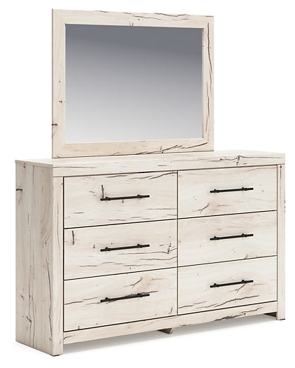 Lawroy Queen Panel Bed with Mirrored Dresser and Nightstand