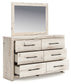 Lawroy King Panel Bed with Mirrored Dresser and Nightstand