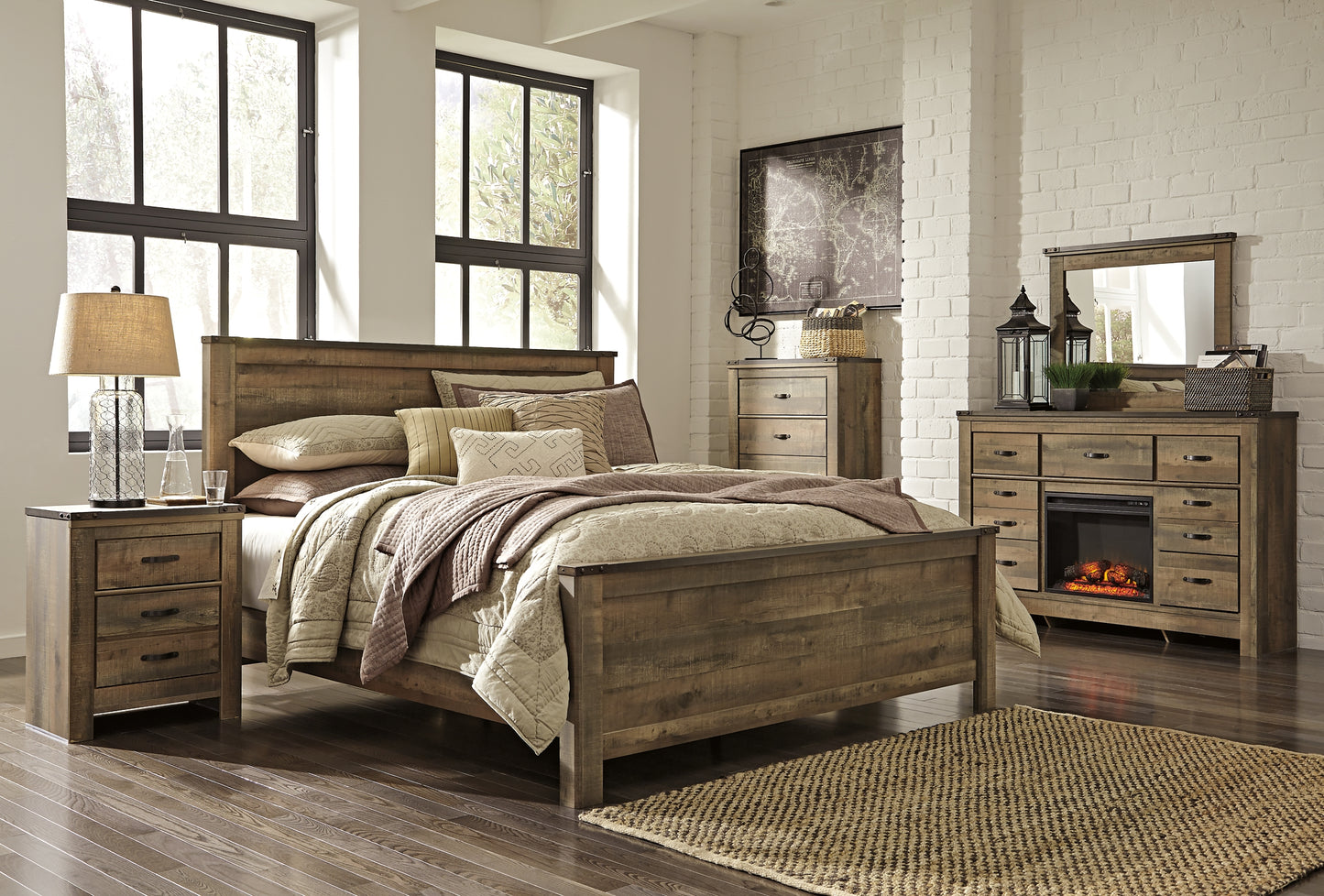 Trinell King Panel Bed with Dresser, Chest and Nightstand