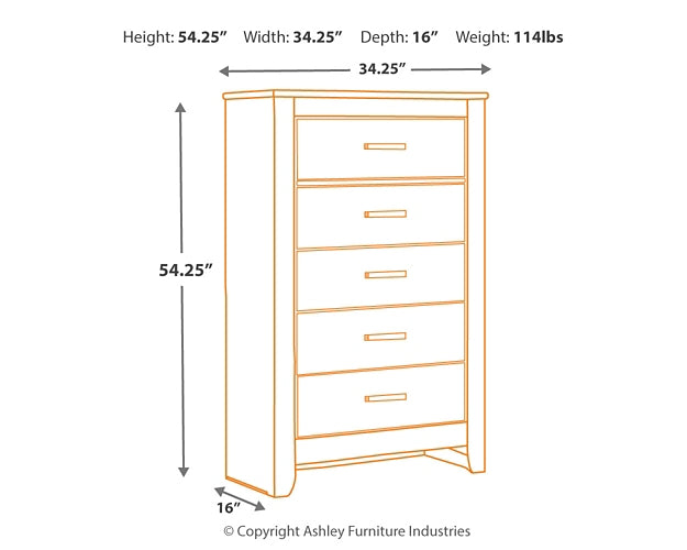 Brinxton King/California King Panel Headboard with Mirrored Dresser and Chest