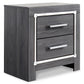 Lodanna King Panel Bed with 2 Storage Drawers with Mirrored Dresser, Chest and Nightstand