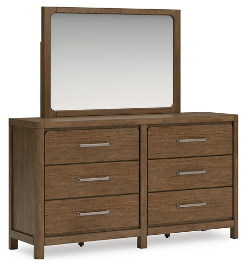 Cabalynn King Panel Bed with Storage with Mirrored Dresser and Chest